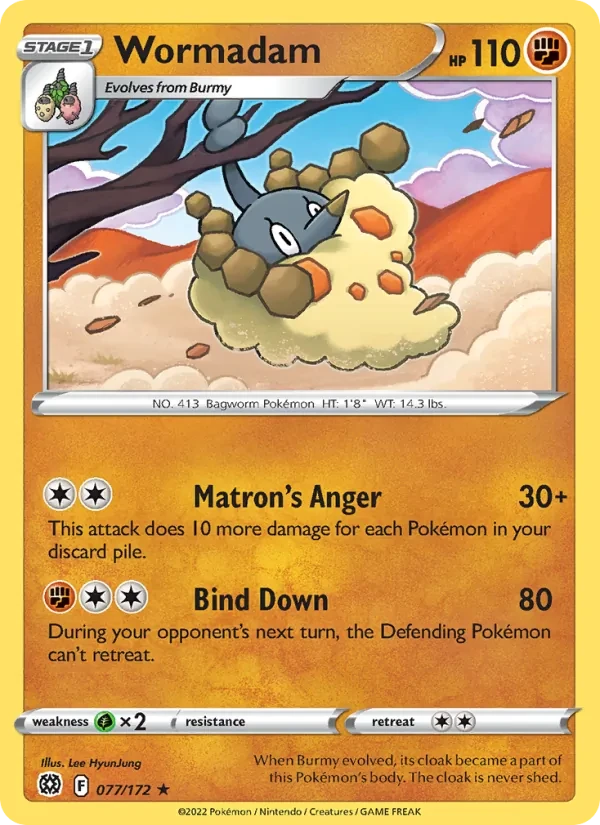 Wormadam 077/172 Brilliant Stars Pokémon card