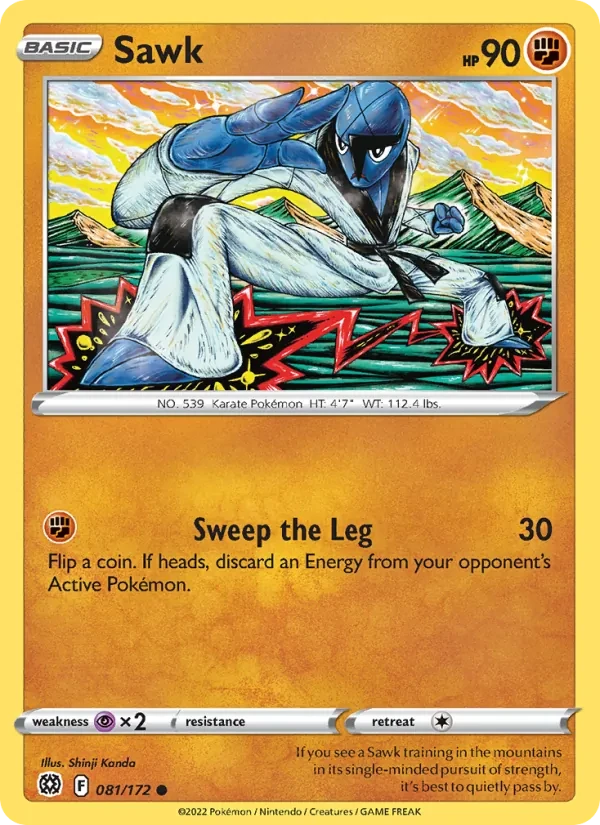 Sawk 081/172 Brilliant Stars Pokémon Karte