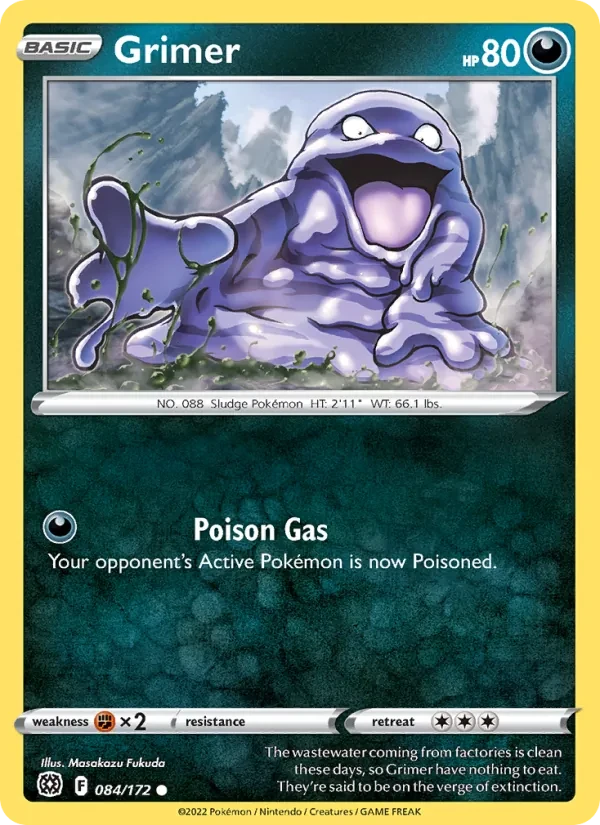 Grimer 084/172 Brilliant Stars Pokémon card
