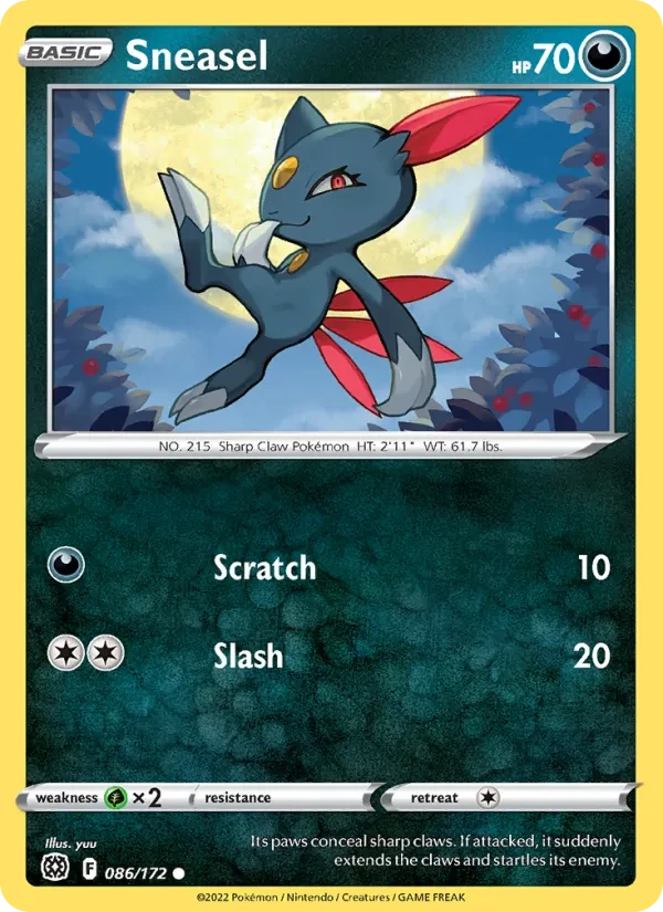 Sneasel 086/172 Brilliant Stars Pokémon Karte
