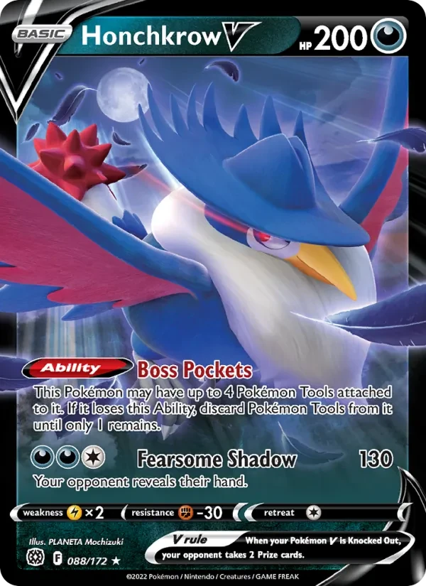 Honchkrow V 088/172 Brilliant Stars Pokémon card