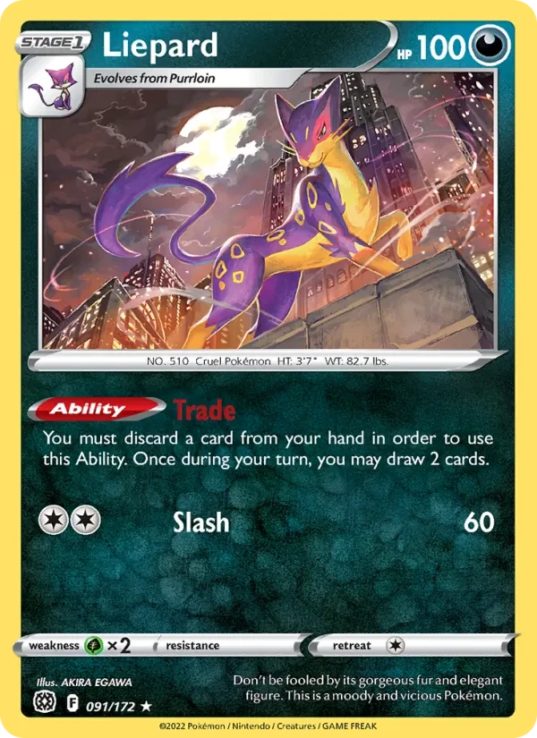 Liepard 091/172 Brilliant Stars Pokémon Karte