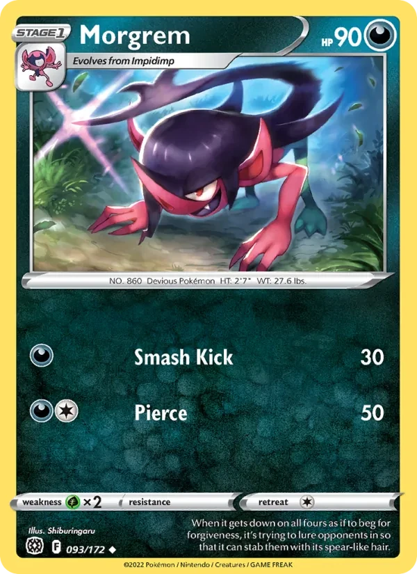 Morgrem 093/172 Brilliant Stars Pokémon card