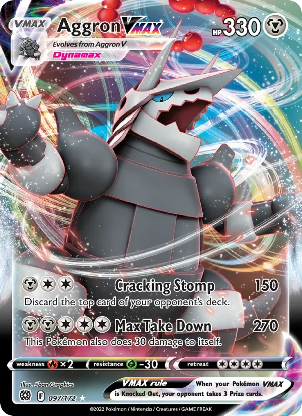 Aggron VMAX 097/172 Brilliant Stars Pokémon card
