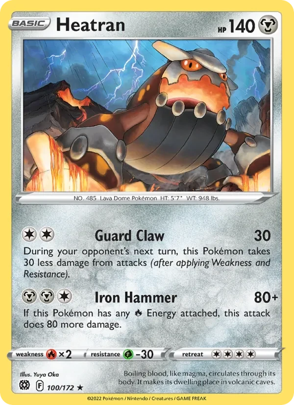 Heatran 100/172 Brilliant Stars Pokémon card