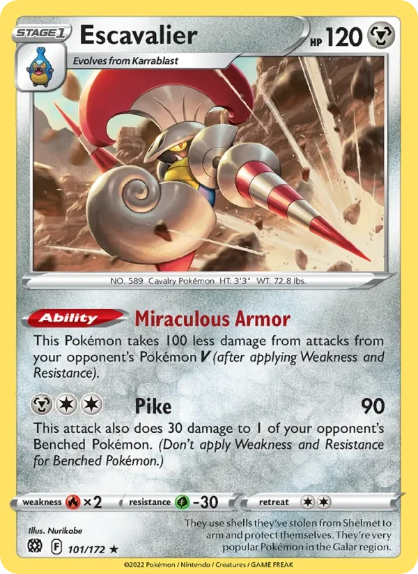 Escavalier 101/172 Brilliant Stars Pokémon card