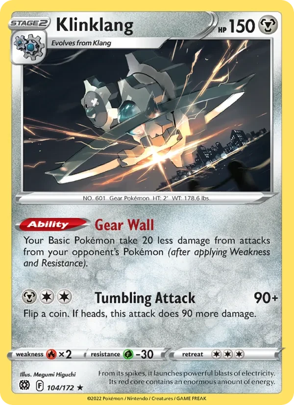 Klinklang 104/172 Brilliant Stars Pokémon card