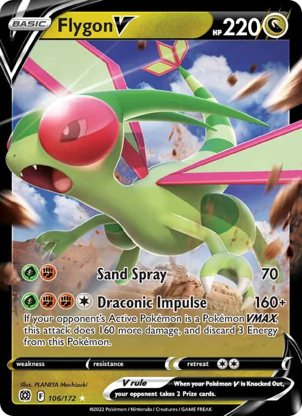 Flygon V 106/172 Brilliant Stars Pokémon card