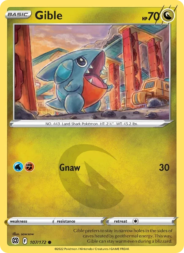 Gible 107/172 Brilliant Stars Pokémon card