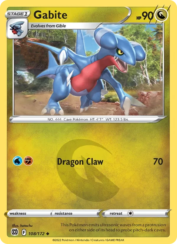 Gabite 108/172 Brilliant Stars Pokémon card
