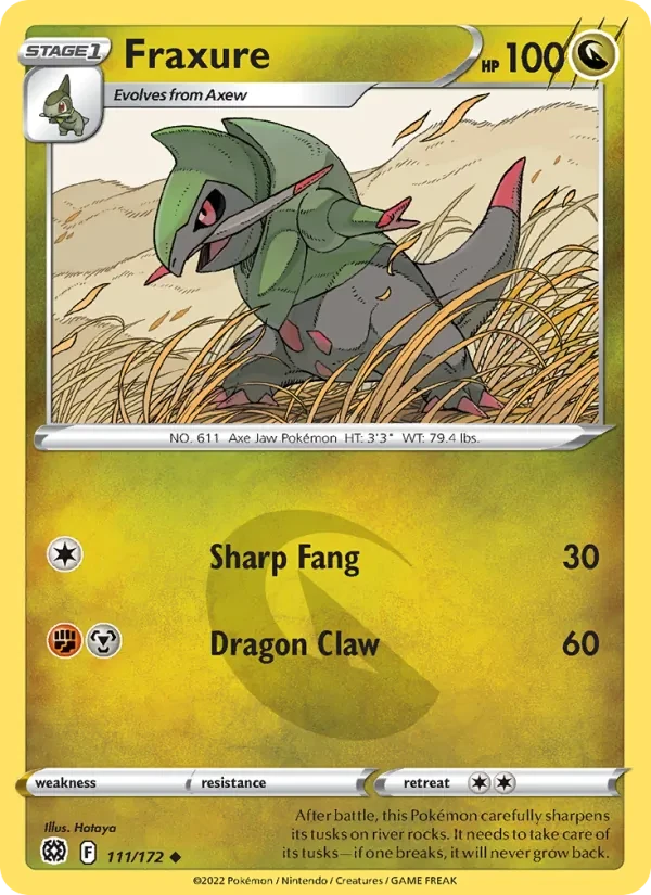Fraxure 111/172 Brilliant Stars Pokémon card