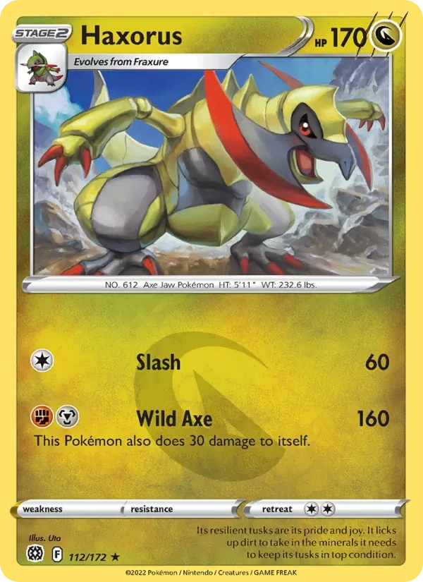 Haxorus 112/172 Brilliant Stars Pokémon card
