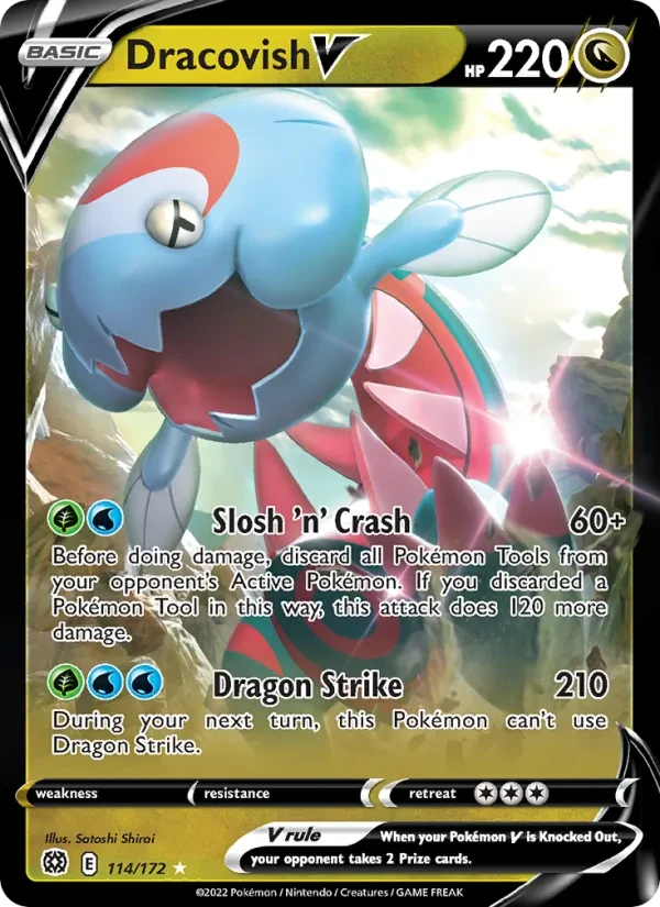 Dracovish V 114/172 Brilliant Stars Pokémon card