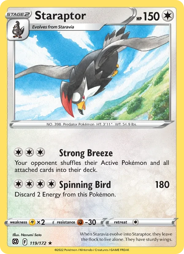 Staraptor 119/172 Brilliant Stars Pokémon card
