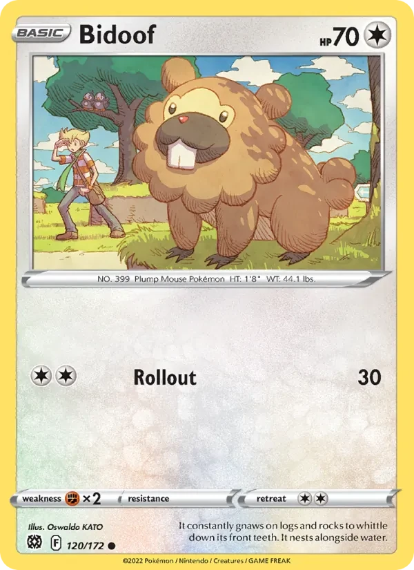 Bidoof 120/172 Brilliant Stars Pokémon card