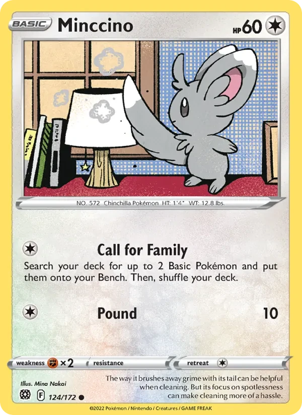 Minccino 124/172 Brilliant Stars Pokémon Karte