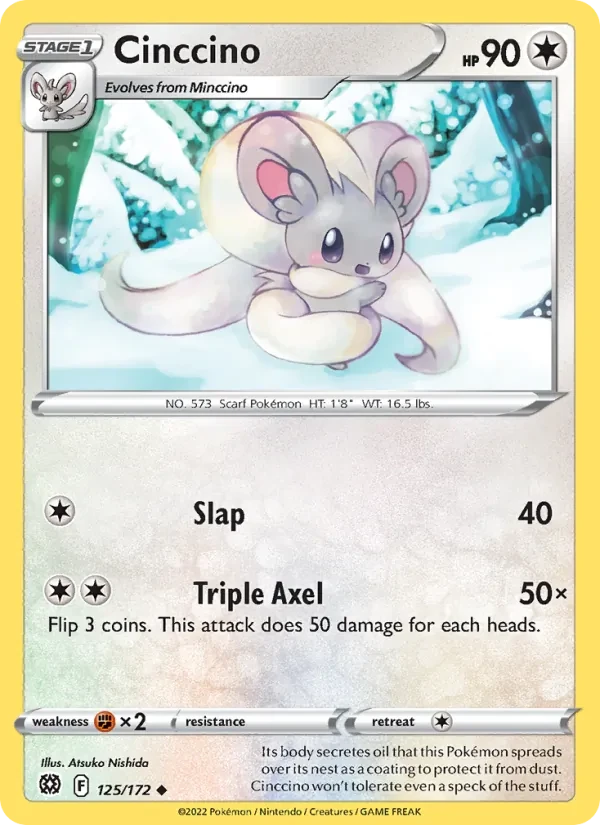 Cinccino 125/172 Brilliant Stars Pokémon card