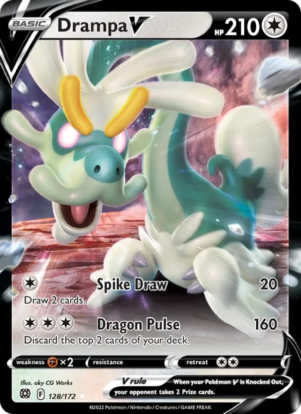 Drampa V 128/172 Brilliant Stars Pokémon card