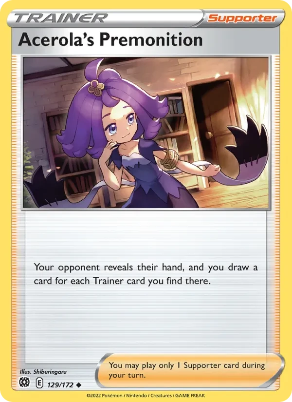 Acerola's Premonition 129/172 Brilliant Stars Pokémon card