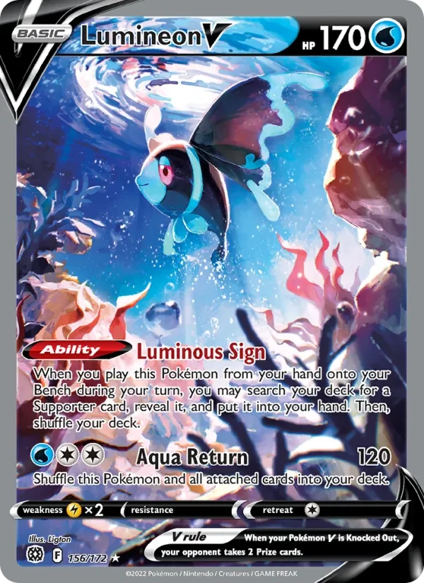 Carte Pokémon Lumineon V 156/172 Brilliant Stars