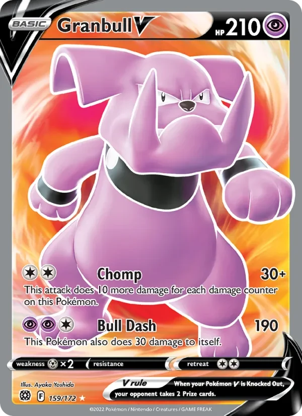 Granbull V 159/172 Brilliant Stars Pokémon Karte