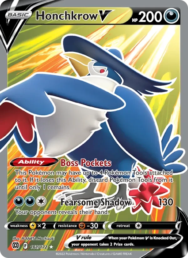 Honchkrow V 161/172 Brilliant Stars Pokémon card