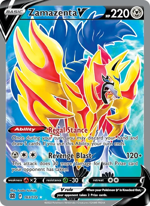 Zamazenta V 163/172 Brilliant Stars Pokémon Karte