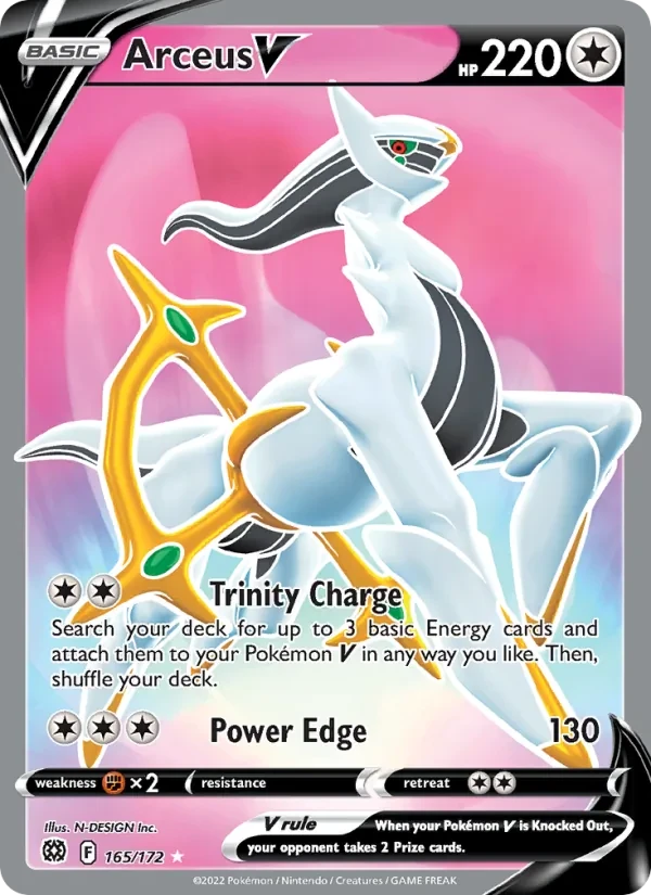 Arceus V 165/172 Brilliant Stars Pokémon card