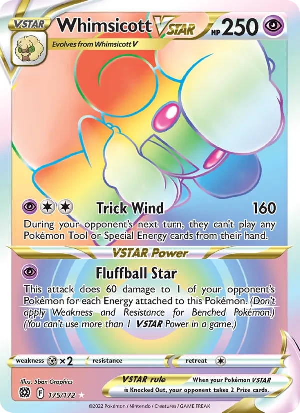 Whimsicott VSTAR 175/172 Brilliant Stars Pokémon card