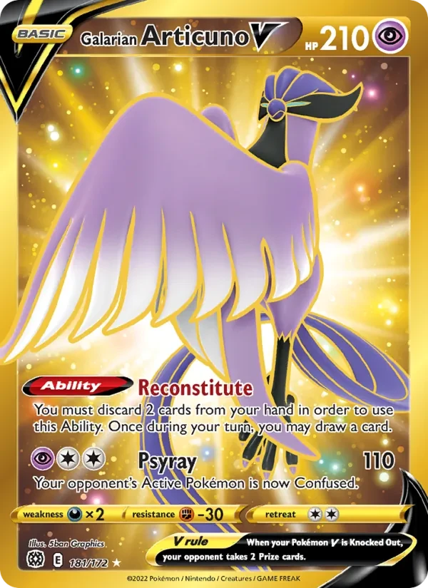 Carte Pokémon Galarian Articuno V 181/172 Brilliant Stars