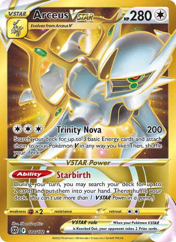 Arceus VSTAR 184/172 Brilliant Stars Pokémon card