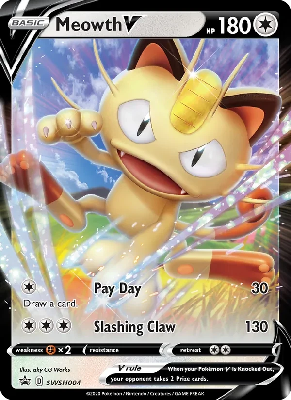 Carte Pokémon Meowth V SWSH004 SWSH Black Star Promos
