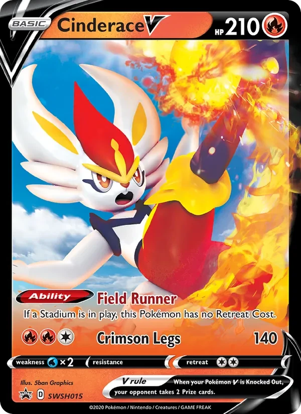 Cinderace V SWSH015 SWSH Black Star Promos Pokémon Karte