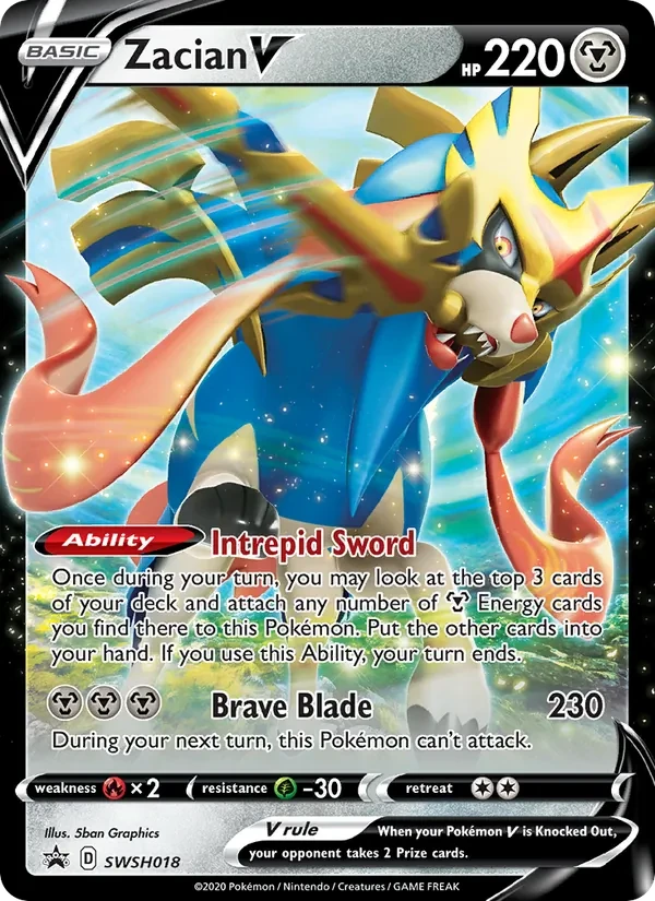Zacian V SWSH018 SWSH Black Star Promos Pokémon Karte