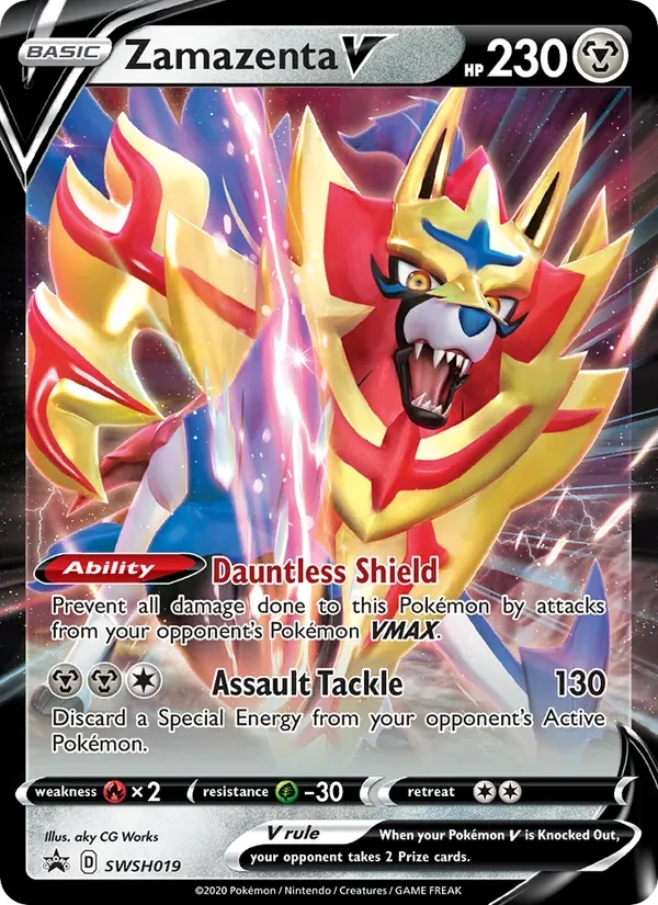 Carta Pokémon Zamazenta V SWSH019 SWSH Black Star Promos