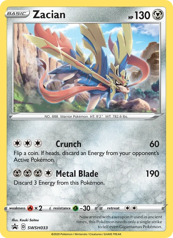 Zacian SWSH033 SWSH Black Star Promos Pokémon card