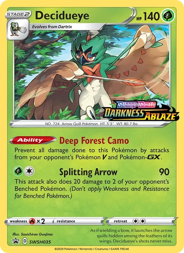 Carta Pokémon Decidueye SWSH035 SWSH Black Star Promos