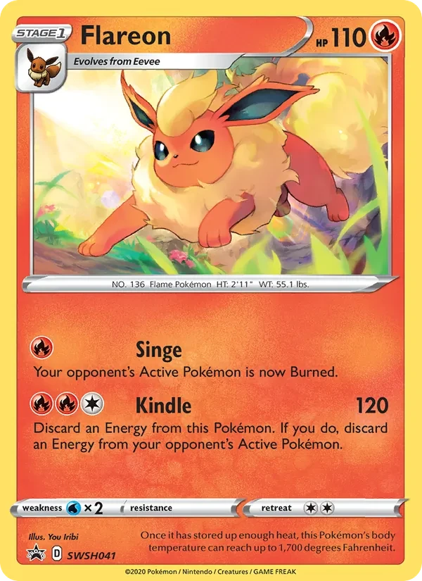 Flareon SWSH041 SWSH Black Star Promos Pokémon kaart