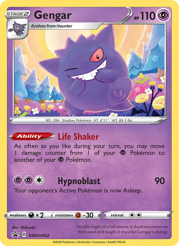 Gengar SWSH052 SWSH Black Star Promos Pokémon Karte