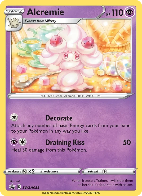 Alcremie SWSH058 SWSH Black Star Promos Pokémon kaart