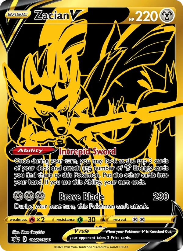 Zacian V SWSH076 SWSH Black Star Promos Pokémon kaart