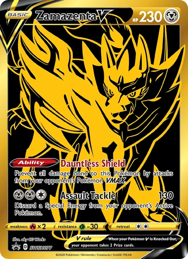Carta Pokémon Zamazenta V SWSH077 SWSH Black Star Promos