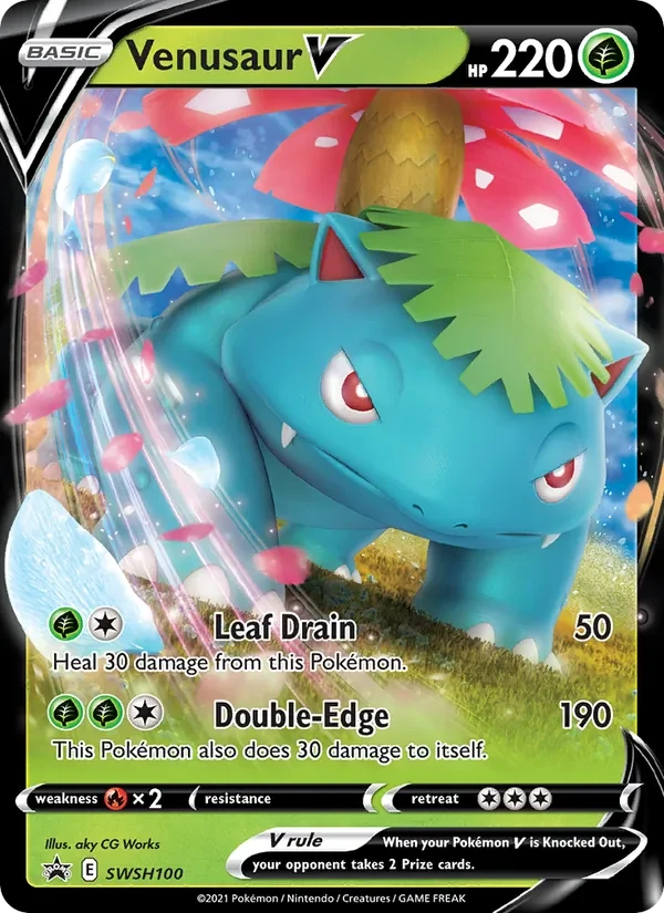 Venusaur V SWSH100 SWSH Black Star Promos Pokémon kaart