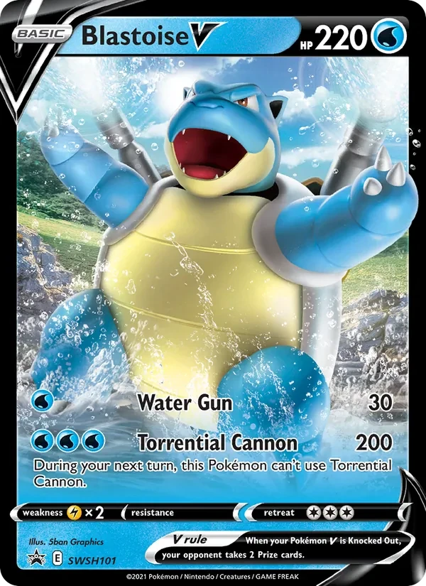 Blastoise V SWSH101 SWSH Black Star Promos Pokémon Karte