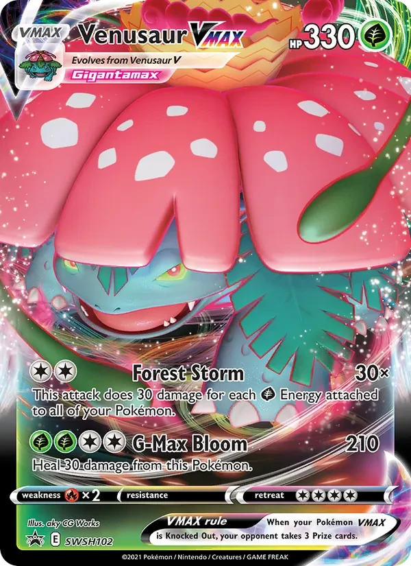 Venusaur VMAX SWSH102 SWSH Black Star Promos Pokémon kaart