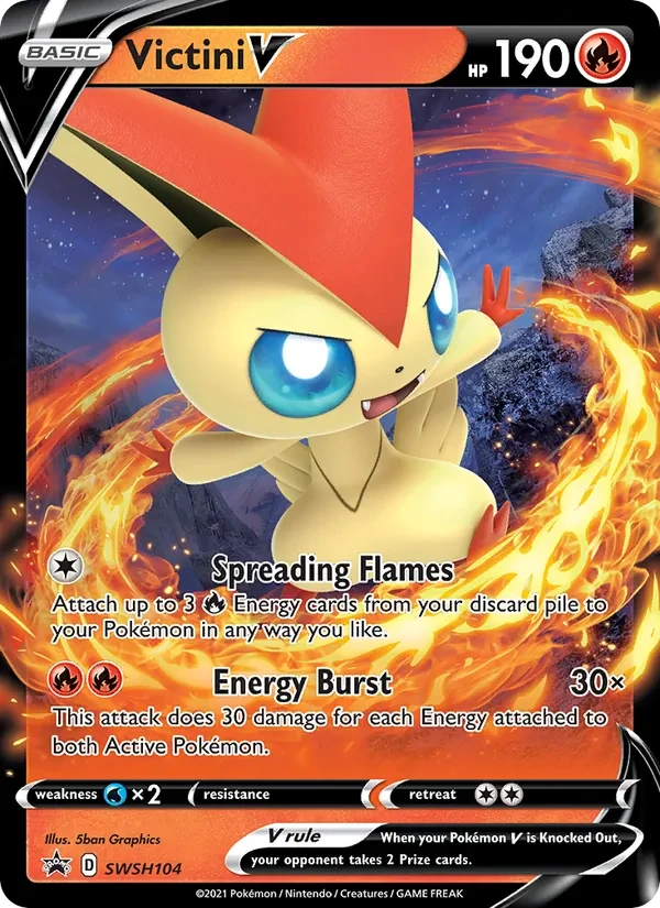 Victini V SWSH104 SWSH Black Star Promos Pokémon Karte