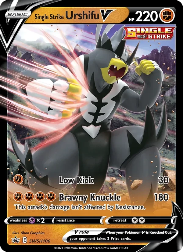 Single Strike Urshifu V SWSH106 SWSH Black Star Promos Pokémon Karte