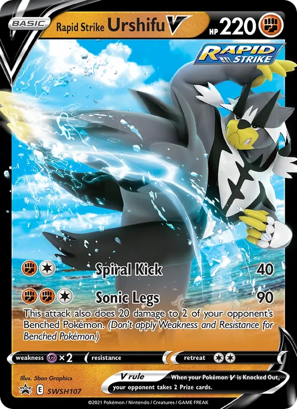 Rapid Strike Urshifu V SWSH107 SWSH Black Star Promos Pokémon kaart