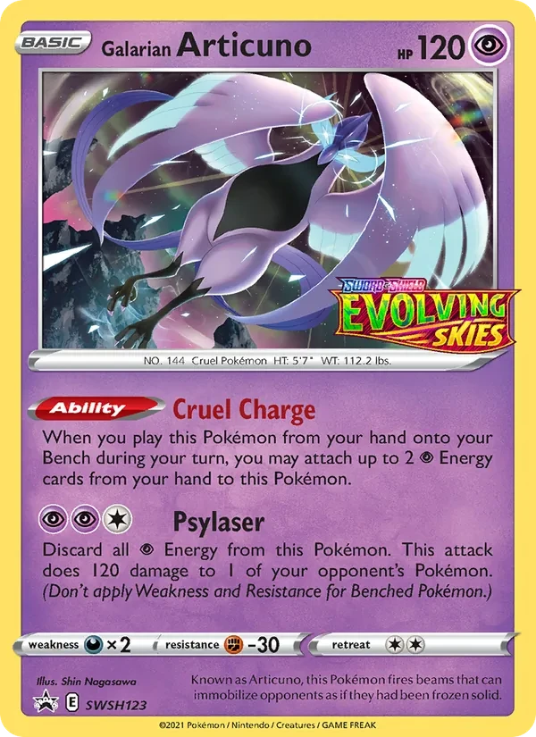 Galarian Articuno SWSH123 SWSH Black Star Promos Pokémon card