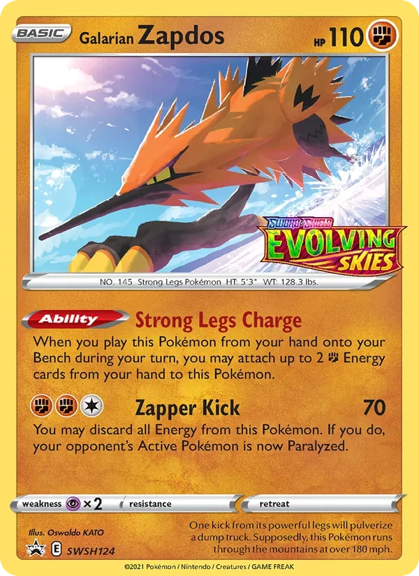 Galarian Zapdos SWSH124 SWSH Black Star Promos Pokémon kaart